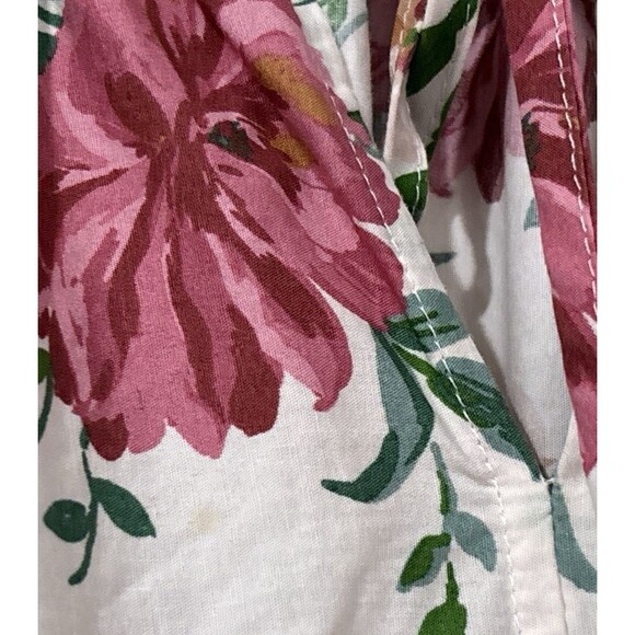 Anthropologie Somerset Dress Size 1X White Pink Floral Maxi Puff Sleeve Cotton - Picture 9 of 14